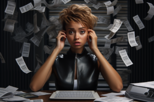ulis6xo hyper realistic woman worried about debt and overdue bi 4e5928cb 73a2 4ce4 b215 2dd55d763515